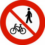 No cycling or walking