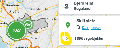 Utvid resultatboksen ved å klikke pil høyre